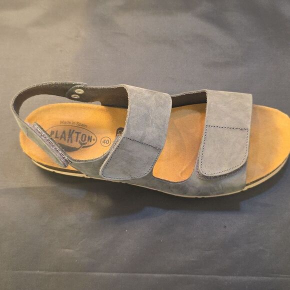 PLAKTON LEATHER VELCRO WOMENS ESPADIDRILLES WEDGE SANDAL - Picture 16 of 16